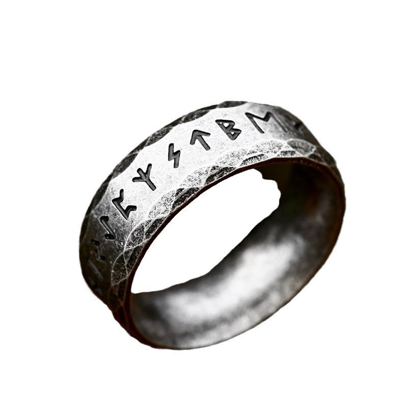 Ancient Runes Ring ( BLACK  ) 8MM