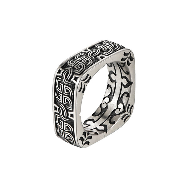 Vintage Square Ring (Silver) 8MM