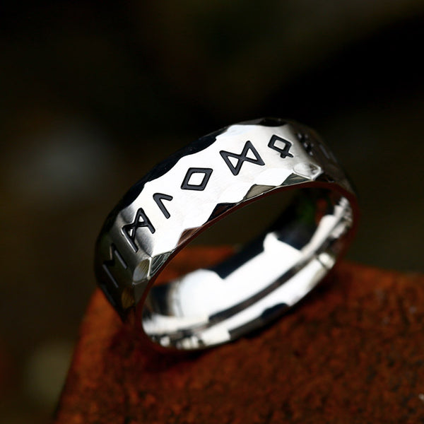 Ancient Runes Ring ( STEEL  ) 8MM