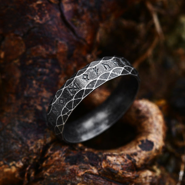 Ancient Runes Ring ( STEEL  ) 8MM