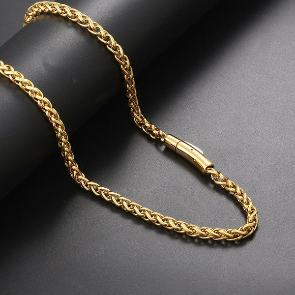 Gold Franco men's Necklace, Gold Men's Necklace,6mm Franco Men's Necklace Gift For Him, WATERPROOF/ANTI-TARNISH