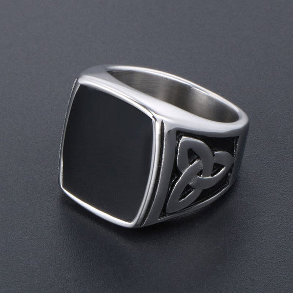Men's Ring Black Onyx Signet Silver Ring Onyx Ring - Silver Signet Ring Men's Stone Rings Silver rings for Men Ring  WATERPROOF/ANTI-TARNISH