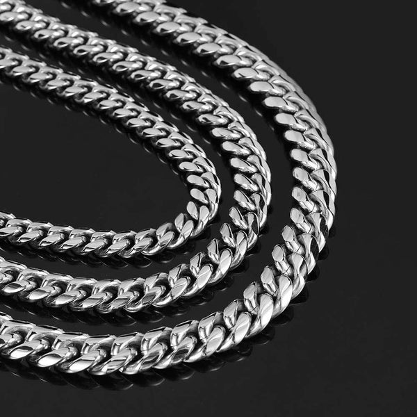 12mm Thick Stainless Steel Cuban Link Chain For Men - Thick Chain Necklace - Men's Thick Statement Necklace Chain - WATERPROOF/ANTI-TARNISH