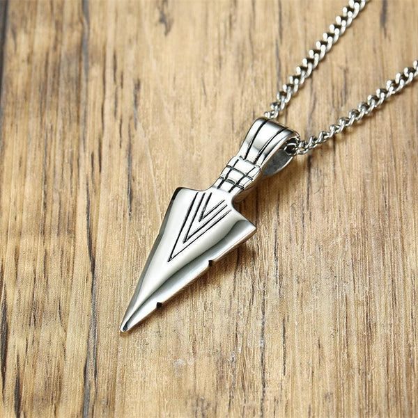 Arrowhead Stainless Steel Necklace, Mens Necklace, Pendant Men Necklace Gold, Silver, Black WATERPROOF/ANTI-TARNISH