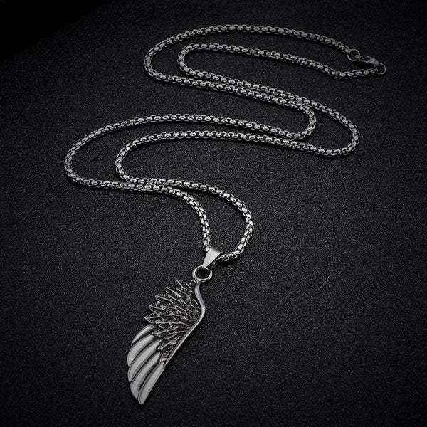 Angel Wing Necklace for Men, Men's Silver Necklace, Men Angel Pendant, Men Pendant, Minimalist Necklace for Men WATERPROOF/ANTI-TARNISH