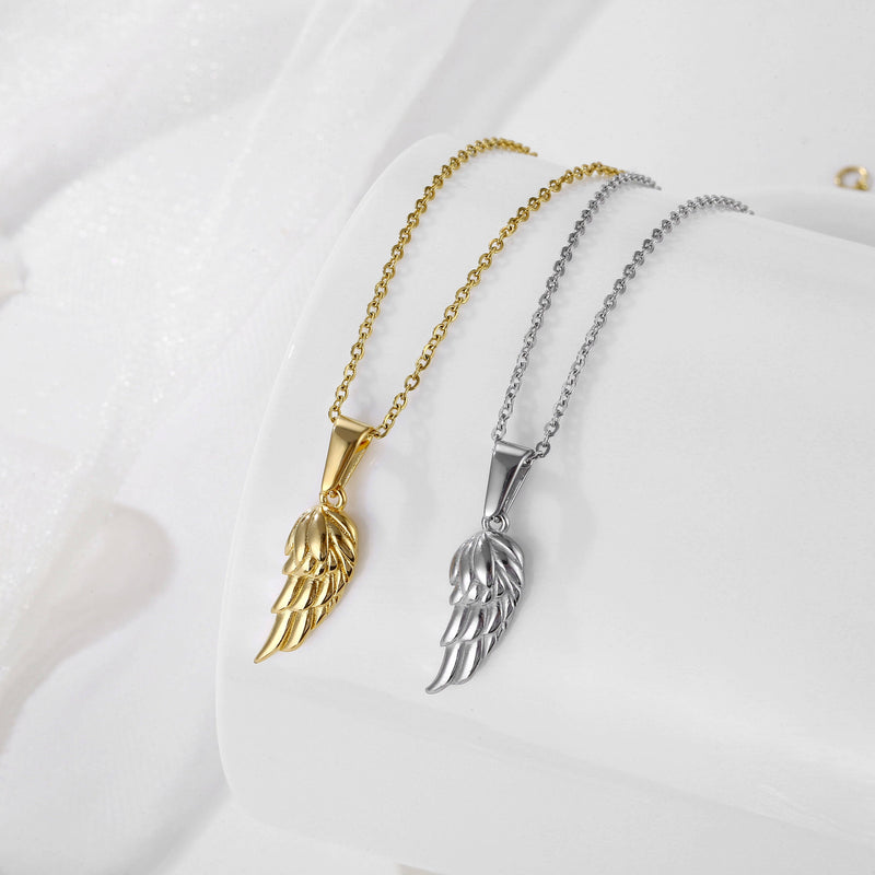 Silver Wing Pendant Chain Mens Wing Necklace Silver Wing Pendant Vintage Wing Necklace For Men Gift For Him WATERPROOF/ANTI-TARNISH