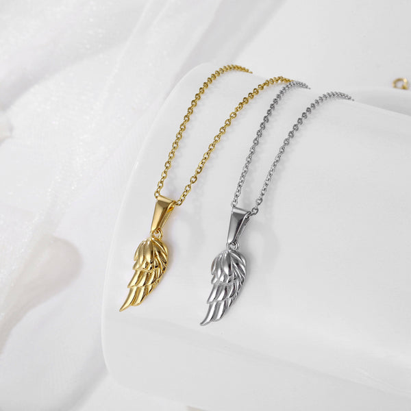 Gold Angel Wing Pendant Chain Mens Wing Necklace Gold Wing Pendant Vintage Necklace Men Gold Gift For Him, WATERPROOF/ANTI-TARNISH