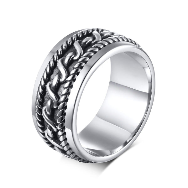 Viking Silver Band Ring | Stainless Steel Ring For Men  WATERPROOF ANTI-TARNISH