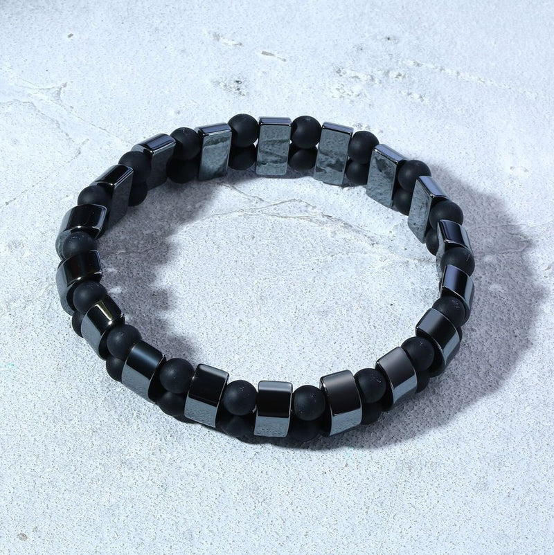 Men’s Black Onyx Tigers Eye Bracelet.Stunning Multi-layer Bracelet. Chakra Bracelet Gifts for Him WATERPROOF/ANTI-TARNISH