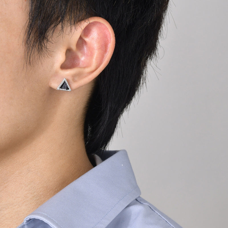 Mens Earrings Small Silver Stud Earrings Black Patterned Stud Earrings Mens  Silver Stud Earrings Mens Jewelry by Twistedpendant - Etsy Hong Kong