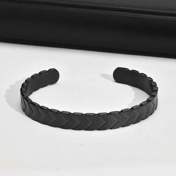 Black Vonx Cuff Men's Bracelet, Black Bracelets,Tire Bracelet, Men's Cuff Bracelet, Men's Jewelry, WATERPROOF/ANTI-TARNISH