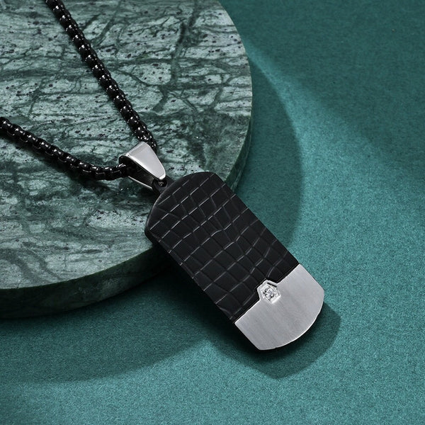 Men's Stainless Steel Crocodile Pattern Necklace For Men, Steel jewelry, dog tag pendant necklace Gifts For Him WATERPROOF/ANTI-TARNISH