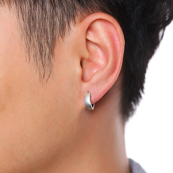 Hoop Earring|Men Earring|Huggie Earring|Men Earring|Gift For Him|Christmas Gift For Her|4MM Stainless Steel Earring|WATERPROOF|ANTI TARNISH